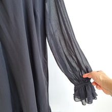 Load image into Gallery viewer, Monsoon Midi Dress Black Large Aurelia Long Sleeve Ruffle NEW Bow Party Gothic