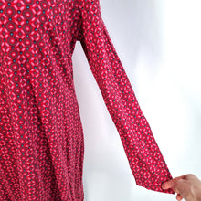 Load image into Gallery viewer, Madness 100% Cotton Dress UK20 Red Pink Floral Jersey Long Sleeves Smock Tunic