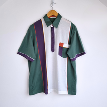 Load image into Gallery viewer, Vintage St Michael Polo Shirt Men Colourblock Retro Cotton Cuban 80s 90s Medium