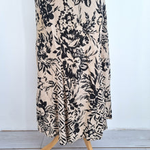 Load image into Gallery viewer, M&S Per Una Dress UK 14 Long Midi Maxi Fit & Flare Beige Floral 100% Cotton