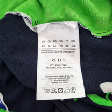 Load image into Gallery viewer, Oui Top Blouse Oversized Floral Print UK 14 Cotton Blend Blue Green Short Sleeve