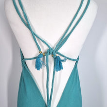 Load image into Gallery viewer, Zecca Maxi Dress Turquoise Blue Backless Strappy Boho Festival Summer One Size