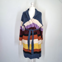 Load image into Gallery viewer, Next Long Cardigan Belted 18 Multicoloured Pockets Striped Coatigan Chunky Knit