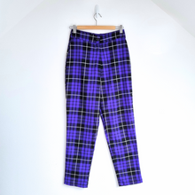 Load image into Gallery viewer, Nasty Gal Tartan Trousers Purple Plaid Pants Cigarette Punk Check High Rise 8