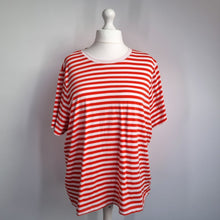 Load image into Gallery viewer, Marks & Spencer Striped T-shirt UK 24 Pink Breton 100% Cotton Short Sleeve Top