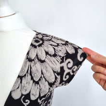 Load image into Gallery viewer, Lucky Brand Wrap Dress Jersey Large Floral Print Black Cotton Modal Casual Day