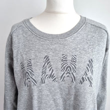 Load image into Gallery viewer, Selfish Mother Mama Sweatshirt Light Grey Marl Zebra Print Sweater Cotton Mix XL