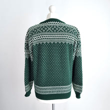 Load image into Gallery viewer, Dirty Harry Jumper Fair Isle Green Knit Retro Brighton Nordic Christmas Small