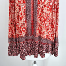 Load image into Gallery viewer, Lucky Brand Peasant Top Small Off Shoulder Blouse Floral Burgundy Boho Western