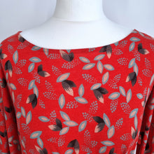Load image into Gallery viewer, Hoss Intropia Red Dress Medium Floral Ruched Sheath Draped Front Work Cocktail