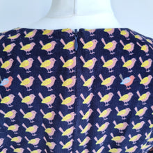 Load image into Gallery viewer, Boden Corduroy Dress Birds Print A Line Above Knee Navy Pockets Lined 12 Long