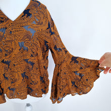 Load image into Gallery viewer, & Other Stories Blouse Silk Blend Paisley Jacquard Flared Sleeves Party Top 8