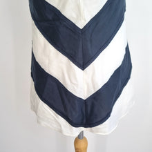 Load image into Gallery viewer, Cost Top Silk Cotton Blend Striped Black Off White Blouse Lined V Neck Party 14