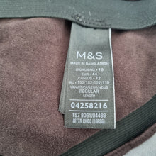 Load image into Gallery viewer, M&S Faux Suede Leggings UK 16 Regular Brown Pull On Stretch Trousers High Rise