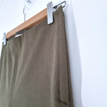 Load image into Gallery viewer, Arket Trousers Khaki Green Straight Cotton Blend High Rise Stretch Work UK 8
