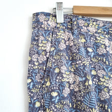 Load image into Gallery viewer, Next Floral Chino Trousers UK 14 Long Blue Print Cotton Blend Liberty Style