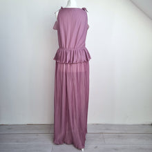Load image into Gallery viewer, Vintage Uninhibited Dress Pleated 1970s Maxi Lilac Rare Strappy Occasion Fits 10