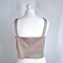 Load image into Gallery viewer, Marks & Spencer Satin Crop Top Tailored Size 12 Beige Button Down Party Chic