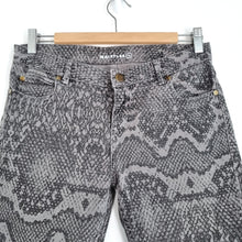 Load image into Gallery viewer, Whistles Skinny Jeans Snakeskin Print Grey Low Rise Stretch Animal Trousers 28