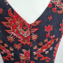 Load image into Gallery viewer, Laura Ashley Dress Tapestry Shift UK 16 Navy Red Paisley Lined Work Sleeveless