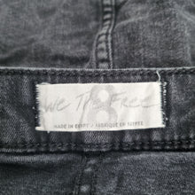 Load image into Gallery viewer, We the Free People Skirt Denim Mini UK 12 Wrap Studs Button Stretch Black Jeans