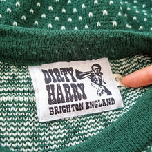 Load image into Gallery viewer, Dirty Harry Jumper Fair Isle Green Knit Retro Brighton Nordic Christmas Small
