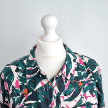 Load image into Gallery viewer, White Stuff Shirt Blouse 100% Organic Cotton Abstract Print Long Sleeves Size 14