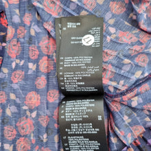 Load image into Gallery viewer, Sandro Blouse Pleated Ditsy Floral Print Mock Neck Top Long Sleeves Navy 1 UK 8