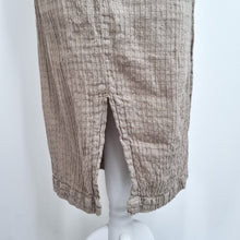 Load image into Gallery viewer, Sahara Midi Dress Beige Small Linen Bamboo Sheath Pockets Casual Slit Artisan