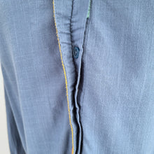 Load image into Gallery viewer, Boden Blouse Embroidered Rainbow Trim UK 16 Blue Top Buttons Cotton Long Sleeve