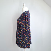 Load image into Gallery viewer, Seasalt Cornwall Tunic Top 16 Leaf Print Navy Smock Blouse Organic Cotton Jersey