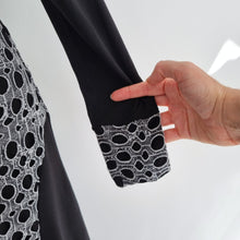 Load image into Gallery viewer, Joseph Ribkoff Dress Black Grey Long Sleeves Skater Cowl Neck Jersey Work UK 8