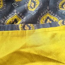 Load image into Gallery viewer, Nomads Corduroy Skirt Paisley Print A Line Pockets Blue Lined Cotton Boho 12