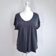 Load image into Gallery viewer, Next Scoop Neck T-Shirt UK 18 Dark Grey Ruched Back Stretch Casual Basic NEW