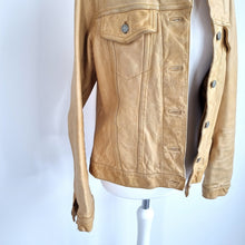 Load image into Gallery viewer, Vintage GAP Leather Jacket Tan Rare Genuine 90s Y2K Button Down Women's Medium