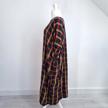 Load image into Gallery viewer, Plus Size Tartan Kaftan Dress Check Oversized Midi Maxi One Size Boho Loose Fit