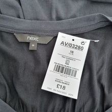 Load image into Gallery viewer, Next Scoop Neck T-Shirt UK 18 Dark Grey Ruched Back Stretch Casual Basic NEW