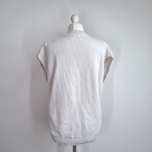 Load image into Gallery viewer, M&S Knitted Tank Top Medium Ivory Cotton Blend Sleeveless Jumper Vest White