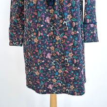 Load image into Gallery viewer, The Korner Quilted Tunic Top Pockets Mini Dress Ditsy Floral Smock Linen UK 10