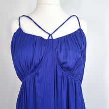 Load image into Gallery viewer, NEW Anthropologie Maxi Dress Halter Side Slit Blue Occasion Crinkle Plus 1XL