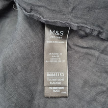 Load image into Gallery viewer, M&S Autograph Blouse Black UK 22 100% Ramie Shirt Top Hi Low Semi Sheer Casual