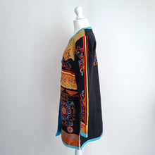 Load image into Gallery viewer, Indigo Moon Jacket Embroidered Duster Button Down Bohemian Patchwork Arty Small