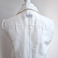 Load image into Gallery viewer, Mint Velvet Sleeveless Shirt 8 White Tunic Broderie Anglaise Silk Cotton Lined