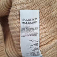 Load image into Gallery viewer, Mint Velvet Camel Jumper Tabard Small Tan Roll Neck Short Sleeves Chunky Knit