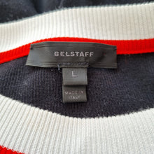 Load image into Gallery viewer, Belstaff Jumper Women's Star Cotton Nylon Black Red Knit Sweater Crew Large