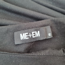 Load image into Gallery viewer, ME + EM Top T-shirt Tunic Black Long Sleeve Modal Basic Ruched Stretch Cuffed 12