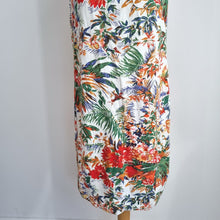 Load image into Gallery viewer, M&S Linen Blend Dress UK 12 Shift Tropical Floral Colourful Summer Sleeveless