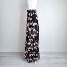Load image into Gallery viewer, Religion Maxi Skirt Black Dark Floral Studded Floaty Tiered Grunge 10 Small