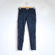 Load image into Gallery viewer, J Brand Cargo Jeans W25 Olympia Skinny Dark Blue Ankle Zip Utility Low Rise Y2K
