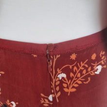 Load image into Gallery viewer, M&S Per Una Co-ord Midi Skirt Blouse Rust Brown Floral Print Set Occasion 20 22